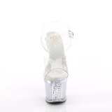 Transparent 18 cm FLASHDANCE-708SPEC poledance sandaletter skor LED gldlampa