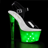 Transparent 18 cm ILLUMINATOR-708 pole dance skor med LED-lampa platå