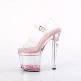Transparent 19 cm ENCHANT-708AQ1 glitter plat high heels