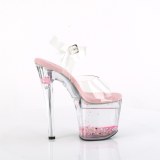 Transparent 19 cm ENCHANT-708AQ1 glitter plat high heels