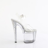 Transparent 19 cm ENCHANT-708AQ3 glitter plat high heels