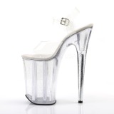 Transparent 23 cm Pleaser INFINITY-908MG glitter plat� klackar skor