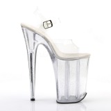 Transparent 23 cm Pleaser INFINITY-908MG glitter plat� klackar skor
