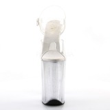 Transparent 23 cm Pleaser INFINITY-908MG glitter plat� klackar skor