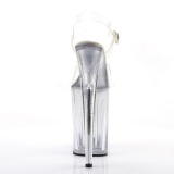 Transparent 23 cm Pleaser INFINITY-908MG glitter plat� klackar skor