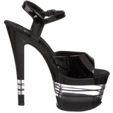Transparent Black 18 cm SKY-309LN Platform High Heels Shoes