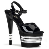 Transparent Black 18 cm SKY-309LN Platform High Heels Shoes