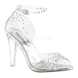 Transparent Crystal 11,5 cm CLEARLY-430RS High Heeled Evening Sandals