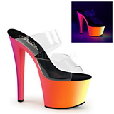 Transparent RAINBOW-302UV 18 cm Neon Platform Mules Shoes