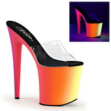 Transparent RAINBOW-801UV 20 cm Neon Platform Mules Shoes