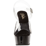 Transparent Svart 15 cm Pleaser DELIGHT-608 H�ga Plat�sandaletter