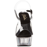 Transparent Svart 15 cm Pleaser DELIGHT-608 H�ga Plat�sandaletter