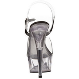 Transparent Svart 15 cm Pleaser DELIGHT-608 H�ga Plat�sandaletter