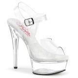 Transparent high heels 15 cm EXCITE-608 platå high heels