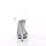 Transparent high heels 15 cm SULTRY-608SDT strass plat high heels