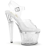 Transparent high heels 18 cm SPECTATOR-708 platå high heels