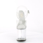 Transparent high heels 20 cm NAUGHTY-808 platå high heels