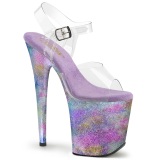 Transparent platform 20 cm FLAMINGO Lavender sandals heels shoes