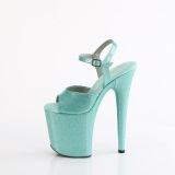 Turkosbl 20 cm FLAMINGO-809GP glitter plat high heels