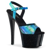 Turquoise 18 cm SKY-309HG Hologram platform high heels shoes