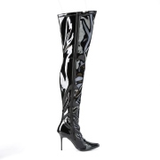 Varnished patent boots 10 cm CLASSIQUE-3000 pointed toe stiletto overknee boots