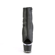 Vegan 18 cm SPECTATOR-1012 h�gklackade plat�boots - �ppen t� ankelboots svart