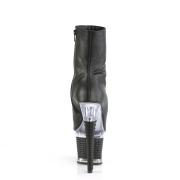 Vegan 18 cm SPECTATOR-1012 h�gklackade plat�boots - �ppen t� ankelboots svart