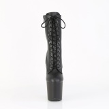 Vegan 20 cm CRAZE-1040 Heelless ankle boots pony heels svarta