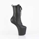 Vegan 20 cm CRAZE-1040 Heelless ankle boots pony heels svarta