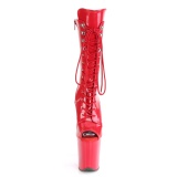 Vegan 20 cm FLAMINGO-1051 Exotic platform peep toe boots red