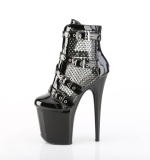 Vegan 20 cm FLAMINGO h�gklackade plat�boots - boots med sp�nnen svart