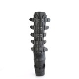 Vegan 20 cm RAPTURE-1052BK sp�nnen st�vletter med skalle klackar