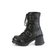 Vegan 7 cm Demonia BRATTY-118 chunky heel ankle boots
