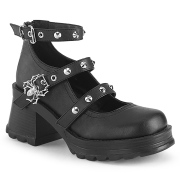 Vegan 7 cm Demonia BRATTY-30 chunky heel platform shoes