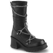 Vegan 7 cm DemoniaCult BRATTY-120 chunky heel platform boots