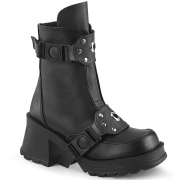 Vegan 7 cm DemoniaCult BRATTY-56 chunky heel ankle boots