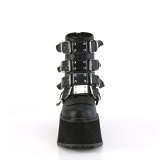Vegan 9 cm DAMNED-105 alternativa kvinnor plat�boots med sp�nnen svart