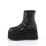 Vegan 9 cm DAMNED-105 alternativa kvinnor plat�boots med sp�nnen svart