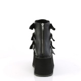 Vegan 9 cm DAMNED-105 alternativa kvinnor plat�boots med sp�nnen svart