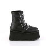 Vegan 9 cm DAMNED-105 alternativa kvinnor plat�boots med sp�nnen svart