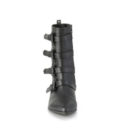 Vegan WARLOCK-110-B demonia pointed boots - mens winklepicker boots 4 buckles