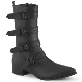 Vegan WARLOCK-110-C demoniacult pointed boots - mens winklepicker boots 4 buckles