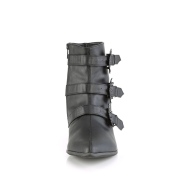 Vegan WARLOCK-50-B demonia pointed boots - mens winklepicker boots 3 buckles