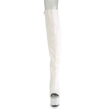 Vegan boots 18 cm ADORE-3019 vita lrhga stvlar ppen t med klack og snrning
