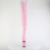 Vegan boots 18 cm SPECTATOR-3030 rosa lrhga stvlar ppen t med klack og snrning