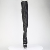 Vegan boots 18 cm SPECTATOR-3030 svarta lrhga stvlar ppen t med klack og snrning