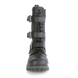 Vegan leather RIOT-12BK demonia boots - unisex steel toe combat boots