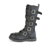 Vegan leather RIOT-18BK demonia boots - unisex steel toe combat boots