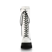 Vegan plat�st�vlar 11,5 cm SHAKER-72 goth sn�rst�vlar til kvinnor vit