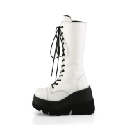 Vegan plat�st�vlar 11,5 cm SHAKER-72 goth sn�rst�vlar til kvinnor vit